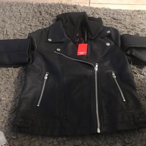 Forever 21 leather jacket with hood